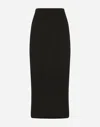 Dolce & Gabbana Virgin Wool Pencil Skirt In Black