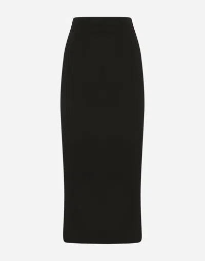 Dolce & Gabbana Virgin Wool Pencil Skirt In Black