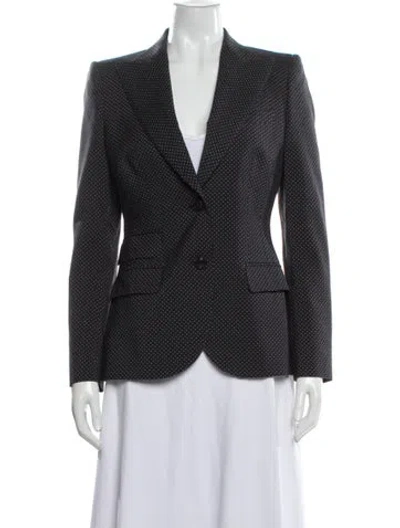 Pre-owned Dolce & Gabbana Virgin Wool Plaid Print Blazer In Black
