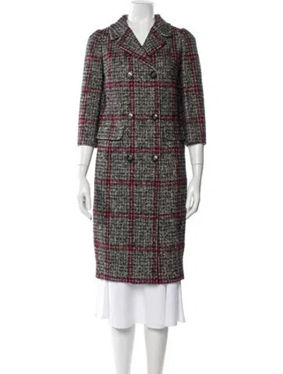 Pre-owned Dolce & Gabbana Virgin Wool Plaid Print Coat In Multi
