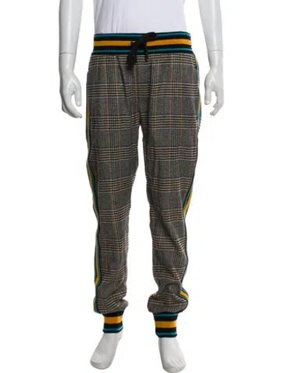 Pre-owned Dolce & Gabbana Virgin Wool Plaid Print Pajama Bottoms In Multi