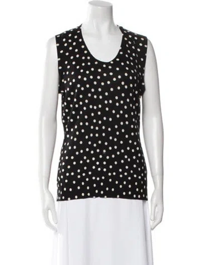 Pre-owned Dolce & Gabbana Virgin Wool Polka Dot Print Sweater In Black