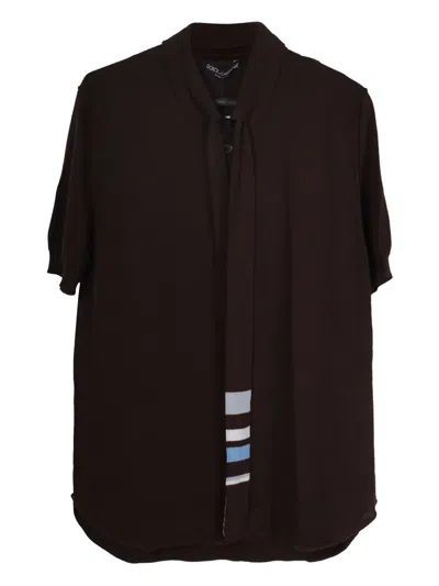 Pre-owned Dolce & Gabbana Virgin Wool Polo Shirt In Brown