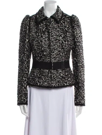 Pre-owned Dolce & Gabbana Virgin Wool Printed Evening Jacket In Black