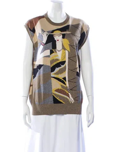 Pre-owned Dolce & Gabbana Virgin Wool Printed Sweater In Multi