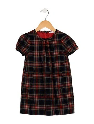 Pre-owned Dolce & Gabbana Babies' Virgin Wool Red And Multicolor Patterned Short Sleeve Dress With Zip Closure
