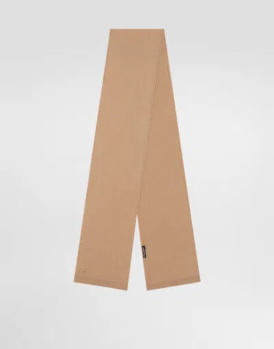 Dolce & Gabbana Virgin Wool Scarf In Beige