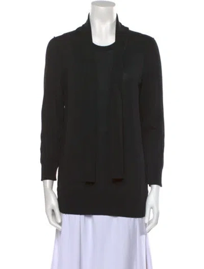 Pre-owned Dolce & Gabbana Virgin Wool Scoop Neck Sweater In Black