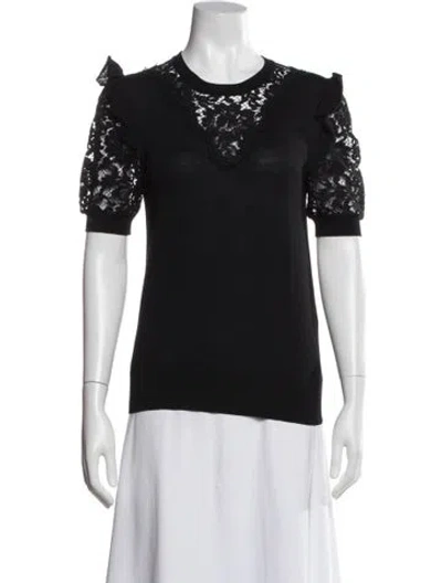 Pre-owned Dolce & Gabbana Virgin Wool Scoop Neck Sweater In Black