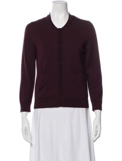 Pre-owned Dolce & Gabbana Virgin Wool Scoop Neck Sweater In Burgundy