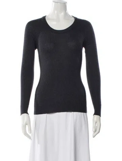 Pre-owned Dolce & Gabbana Virgin Wool Scoop Neck Sweater In Gray