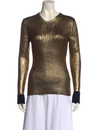 Pre-owned Dolce & Gabbana Virgin Wool Scoop Neck Sweater In Multi