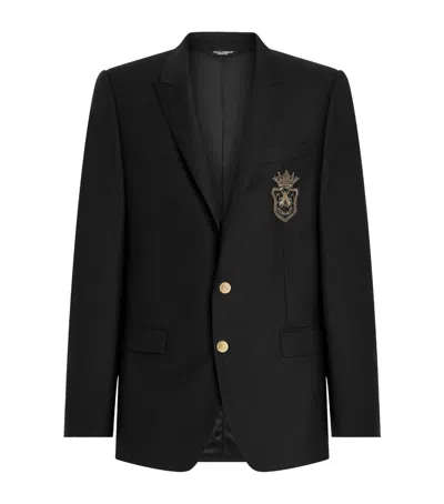 DOLCE & GABBANA VIRGIN WOOL-SILK BLAZER