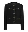 Dolce & Gabbana Jeweled Button Boucle Jacket In Black