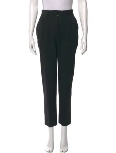 Pre-owned Dolce & Gabbana Virgin Wool Skinny Leg Pants In Black