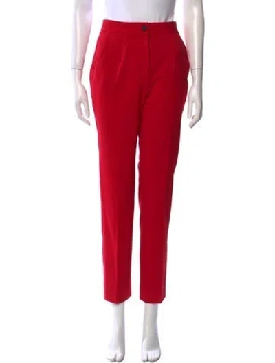 Pre-owned Dolce & Gabbana Virgin Wool Skinny Leg Pants In Red