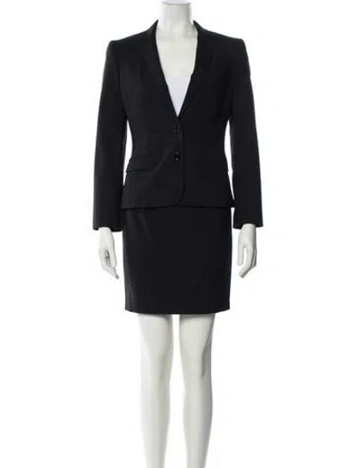 Pre-owned Dolce & Gabbana Virgin Wool Skirt Suit In Black