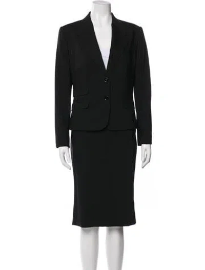 Pre-owned Dolce & Gabbana Virgin Wool Skirt Suit In Black