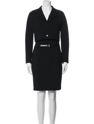 Pre-owned Dolce & Gabbana Virgin Wool Skirt Suit In Black