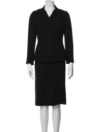 Pre-owned Dolce & Gabbana Virgin Wool Skirt Suit In Blue