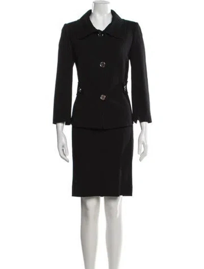 Pre-owned Dolce & Gabbana Virgin Wool Skirt Suit In Gray