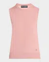 Dolce & Gabbana Virgin Wool Sleeveless Crewneck Sweater In Dark Pink