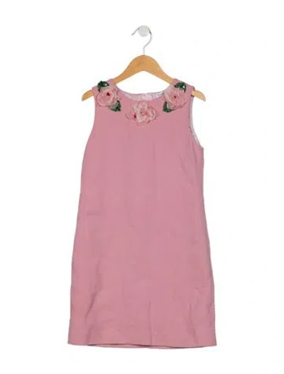 Pre-owned Dolce & Gabbana Kids' Virgin Wool Sleeveless Dress In Pink