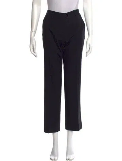 Pre-owned Dolce & Gabbana Virgin Wool Straight Leg Pants In Black