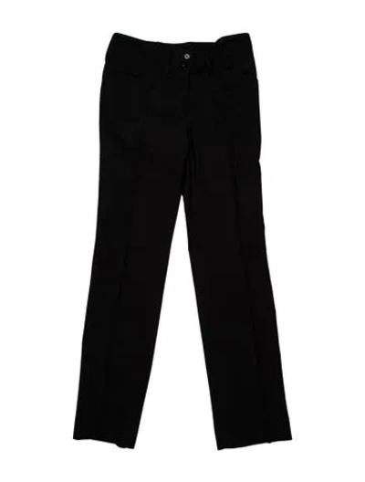 Pre-owned Dolce & Gabbana Virgin Wool Straight Leg Pants In Black