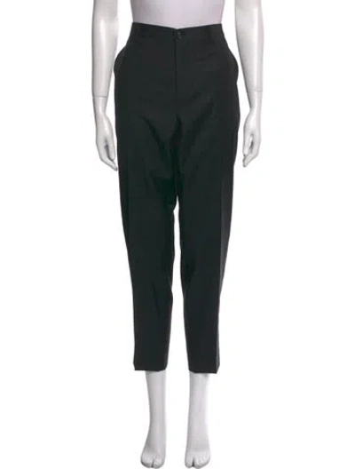 Pre-owned Dolce & Gabbana Virgin Wool Straight Leg Pants In Black