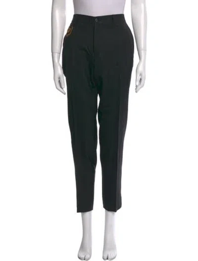 Pre-owned Dolce & Gabbana Virgin Wool Straight Leg Pants In Black