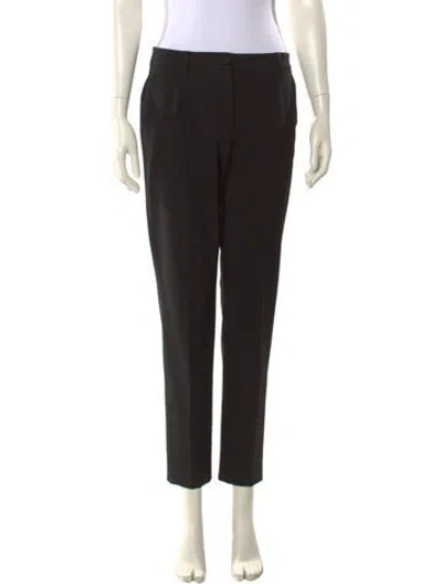 Pre-owned Dolce & Gabbana Virgin Wool Straight Leg Pants In Black
