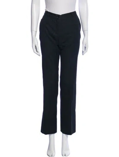 Pre-owned Dolce & Gabbana Virgin Wool Straight Leg Pants In Black