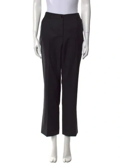 Pre-owned Dolce & Gabbana Virgin Wool Straight Leg Pants In Black