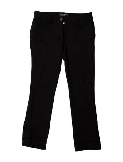 Pre-owned Dolce & Gabbana Virgin Wool Straight Leg Pants In Black