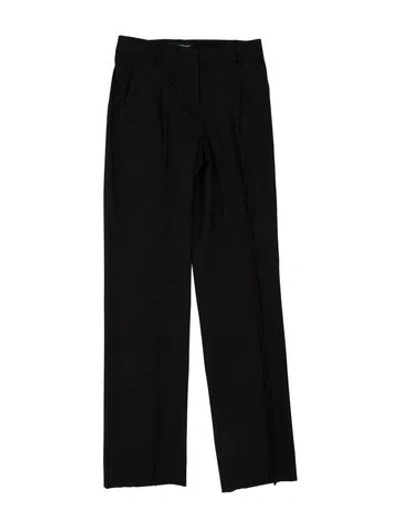Pre-owned Dolce & Gabbana Virgin Wool Straight Leg Pants In Black