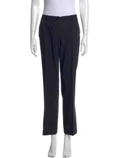 Pre-owned Dolce & Gabbana Virgin Wool Straight Leg Pants In Black