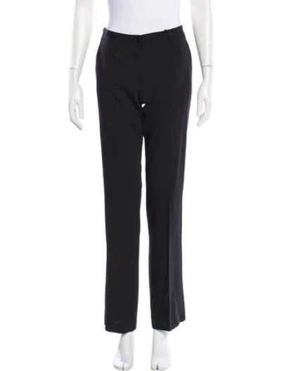 Pre-owned Dolce & Gabbana Virgin Wool Straight Leg Pants In Black