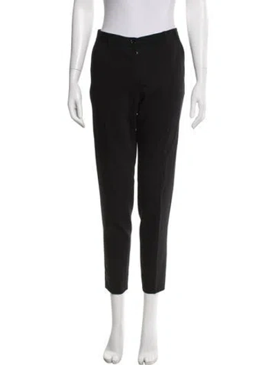 Pre-owned Dolce & Gabbana Virgin Wool Straight Leg Pants In Black