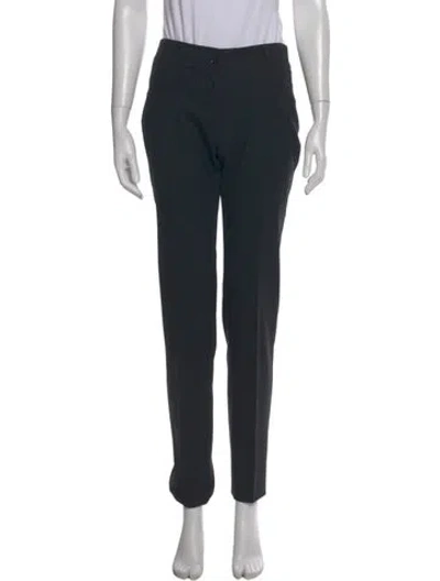 Pre-owned Dolce & Gabbana Virgin Wool Straight Leg Pants In Black