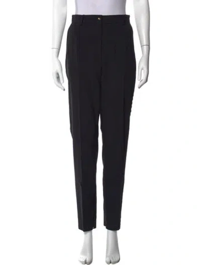 Pre-owned Dolce & Gabbana Virgin Wool Straight Leg Pants In Black