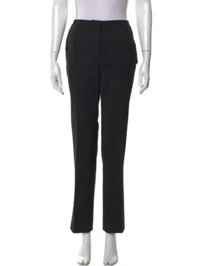 Pre-owned Dolce & Gabbana Virgin Wool Straight Leg Pants In Black