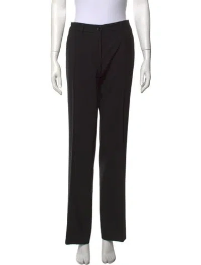 Pre-owned Dolce & Gabbana Virgin Wool Straight Leg Pants In Black