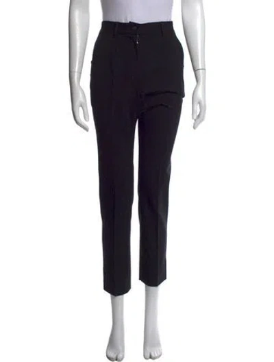 Pre-owned Dolce & Gabbana Virgin Wool Straight Leg Pants In Black