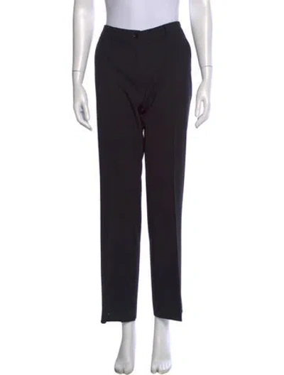 Pre-owned Dolce & Gabbana Virgin Wool Straight Leg Pants In Black