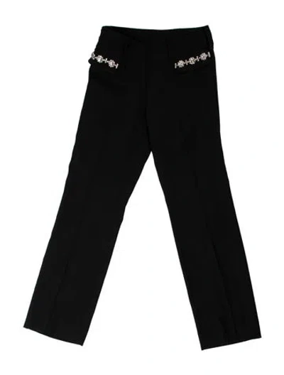 Pre-owned Dolce & Gabbana Virgin Wool Straight Leg Pants In Black