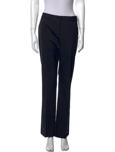 Pre-owned Dolce & Gabbana Virgin Wool Straight Leg Pants In Black