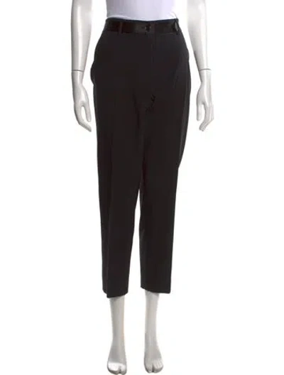 Pre-owned Dolce & Gabbana Virgin Wool Straight Leg Pants In Black