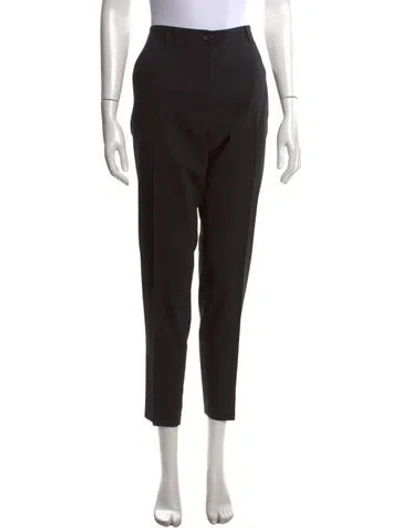 Pre-owned Dolce & Gabbana Virgin Wool Straight Leg Pants In Black