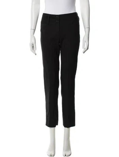 Pre-owned Dolce & Gabbana Virgin Wool Straight Leg Pants In Black